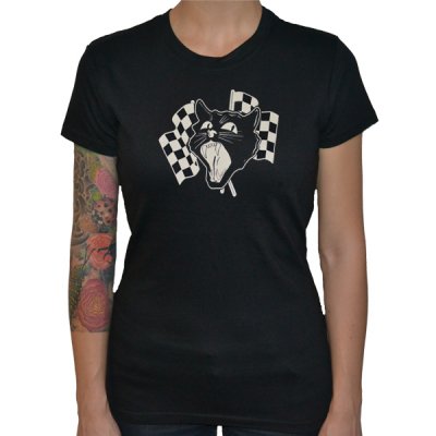 Racing Kat Black | Girl Fitted T-Shirt