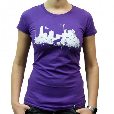 Veglay - Home Purple | Girl Fitted T-Shirt