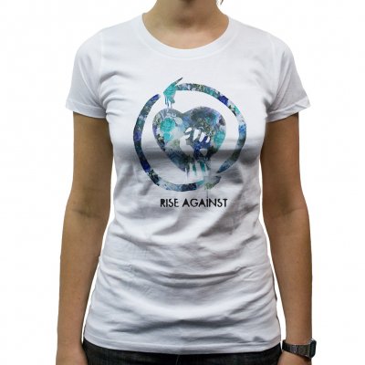 Rise Against - Floral Fist Blue | Fitted Girl T-Shirt