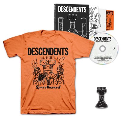 Descendents - Hypercaffium Spazzinate Deluxe CD + Spazzhazard T-Shirt + Enamel Pin Bundle