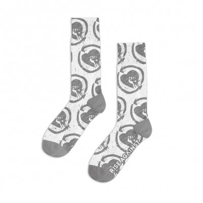 rise-against - Distressed Pattern White | Socks