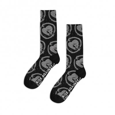 rise-against - Distressed Pattern Black | Socks