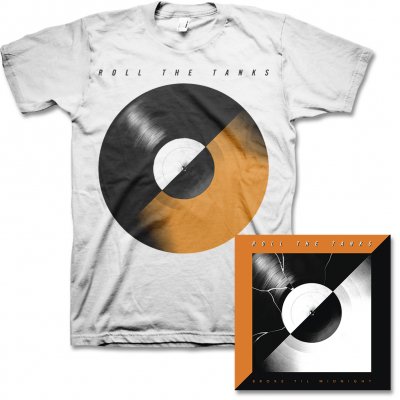 Roll The Tanks - Broke Til Midnight - CD & Record Tee (white)
