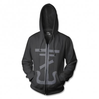 IMAGE | Cross Zip Up Sweatshirt (Black)