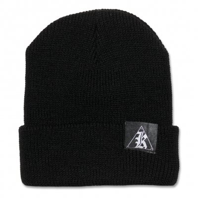 Woven Label Beanie (Black)