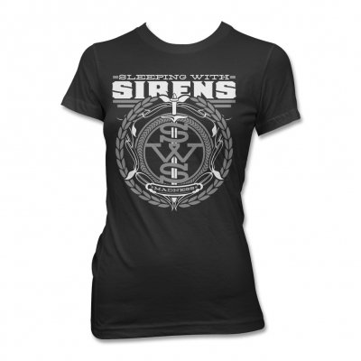 sleeping-with-sirens - Crest Logo T-Shirt (Grey/White) - Women's