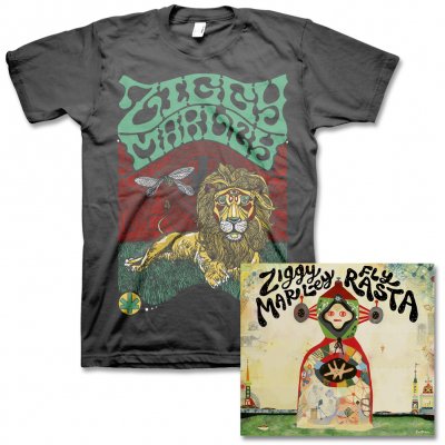 ziggy-marley - Fly Rasta - CD & Fly Rasta Lion Tee (Charcoal)