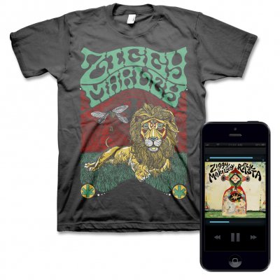 ziggy-marley - Fly Rasta - Digital Album & Fly Rasta Lion Tee (Charcoal)