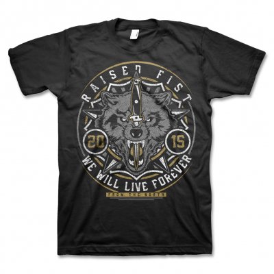 Raised Fist Wolf T-Shirt (Black)