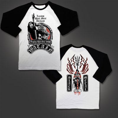 watain - Raping God Raglan (Black/White)