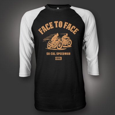 face-to-face - Speedway Raglan (White/Black)