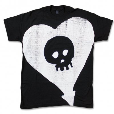 alkaline-trio - Oversized Distressed Heartskull Tee (Black)