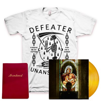 defeater - Abandoned LP (Coke/Transparent Orange Vinyl) + Unanswered Skeleton T-Shirt + Deluxe Lyric Book
