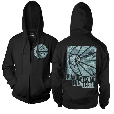 pianos-become-the-teeth - Marbled Zip Up Sweatshirt (Black)