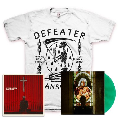 defeater - Abandoned LP (Coke/Transparent Green) & Unanswered Skeleton T-Shirt