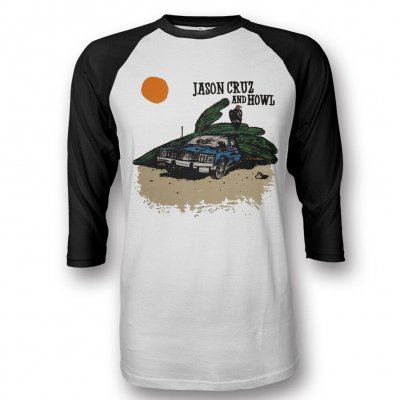 Cactus On My Car Baseball Tee (White/Black)