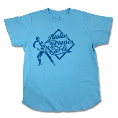 justin-townes-earle - Guitar Baseball T-Shirt (Light Blue)