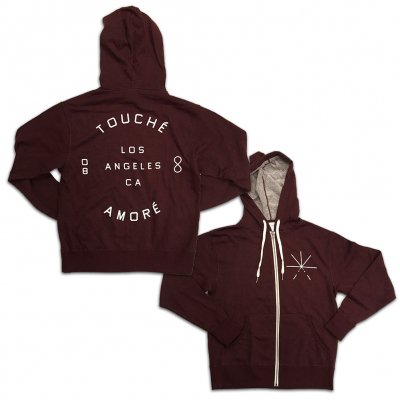 touche-amore - Los Angeles Zip-Up Hoodie (Burgundy)