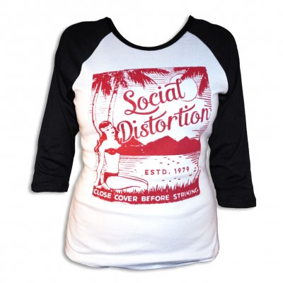 Social Distortion - Island Girl Raglan - Women's (Black/White)