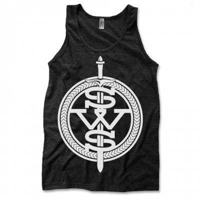 Sleeping with Sirens - White Symbol Logo Tank Top (Heather Black)
