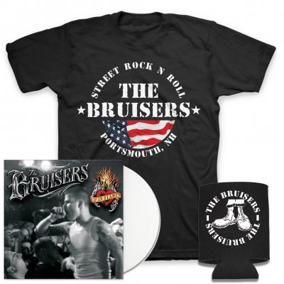 bruisers - Up In Flames LP (White) + Flag T-Shirt + Coozie Bundle
