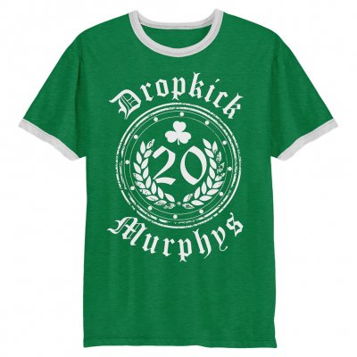 dropkick-murphys - 20 Years Ringer T-Shirt (Kelly Green)