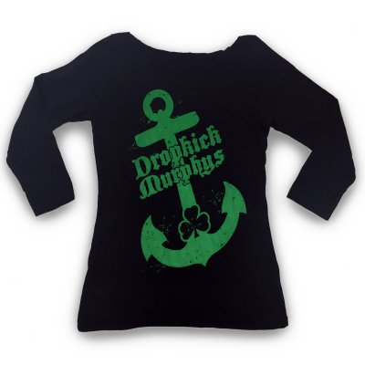 dropkick-murphys - Anchor Boatneck 3/4 Sleeve Top- Women's (Black)