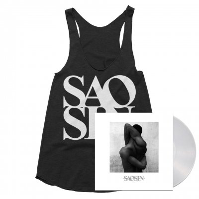 saosin - Along The Shadow LP (Clear) + Stacked Logo Racerback (Black) Bundle