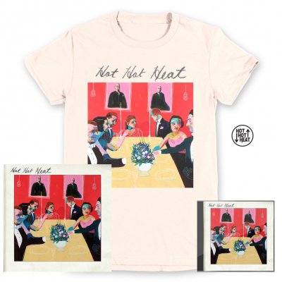 hot-hot-heat - Self Titled CD + Signed Lithograph Print + Album Cover Womens T-Shirt + Enamel Pin Bundle