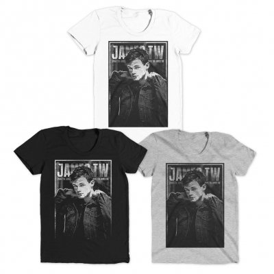 James TW - James TW Collar Up Photo Fitted Tee