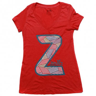 zevia - Striped Z V-Neck Tee - Women's
