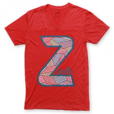 zevia - Striped Z V-Neck Tee - Men's