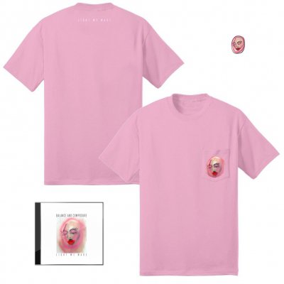 Light We Made CD + Pocket T-Shirt (Pink) + Enamel Pin Bundle
