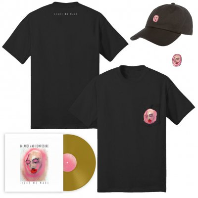 vagrant - Light We Made LP (Gold) + Pocket T-Shirt (Black) + Hat (Black) + Pin