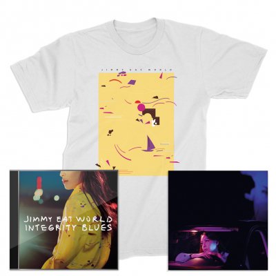 jimmy-eat-world - Integrity Blues CD + Signed Litho + Pattern T-Shirt (White)