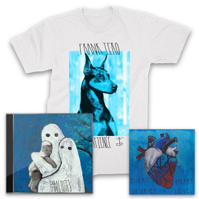 Frank Iero And The Patience - Parachutes CD + Heart Giclee + Doberman T-Shirt (White)