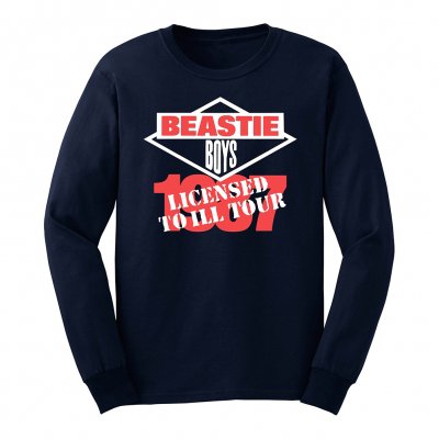 beastie-boys - Licensed To Ill 1987 Tour Long Sleeved Tee (Navy)
