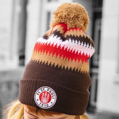 Aztec Pattern Pom Beanie