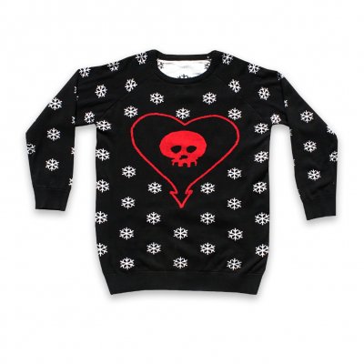 alkaline-trio - Heartskull and Snowflakes Sweater