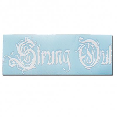 strung-out - Regular Coffin Logo Sticker (White 3.5"x12")
