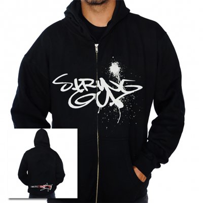 Spray Paint Zip-Up Hoodie (Black)