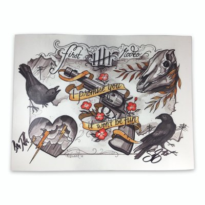 honeyhoney - Tattoo Flash Print - Signed
