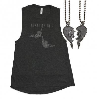 alkaline-trio - Womens Cherub Tank / Heartskull Friendship Necklace Bundle