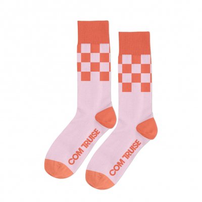 com-truise - Racer Socks (Pink w/ Orange)