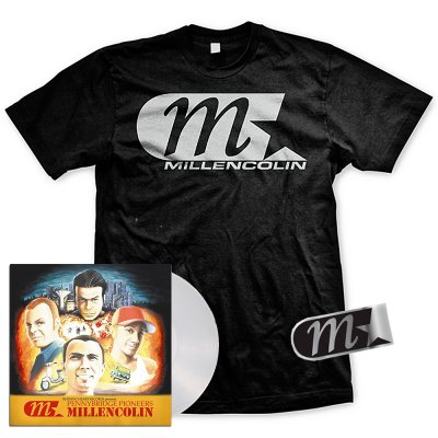 millencolin - Pennybridge Pioneers LP (Clear) + M Star T-Shirt (Black) + M Star Enamel Pin Bundle