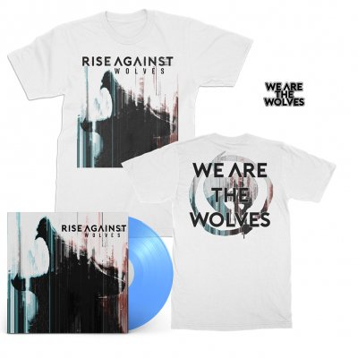 Rise Against - Wolves LP (BLUE) + We Are The Wolves Tee + Enamel Pin Bundle