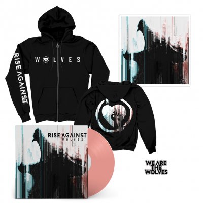 Rise Against - Wolves LP (PINK) + We Are The Wolves Hoodie + Wolves Lithograph + Enamel Pin Bundle