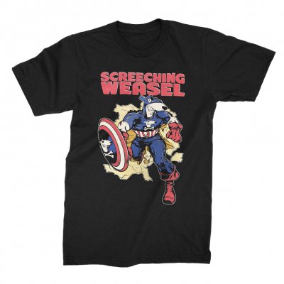 screeching-weasel - Captain Weasel T-Shirt (Black)