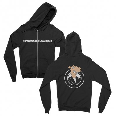 screeching-weasel - Color Weasel Zip-Up Hoodie (Black)