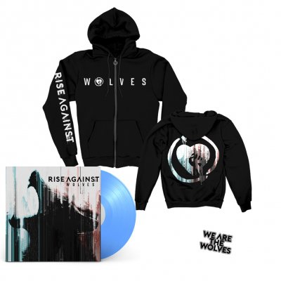 Rise Against - Wolves LP (Blue) + We Are The Wolves Hoodie + Enamel Pin Bundle